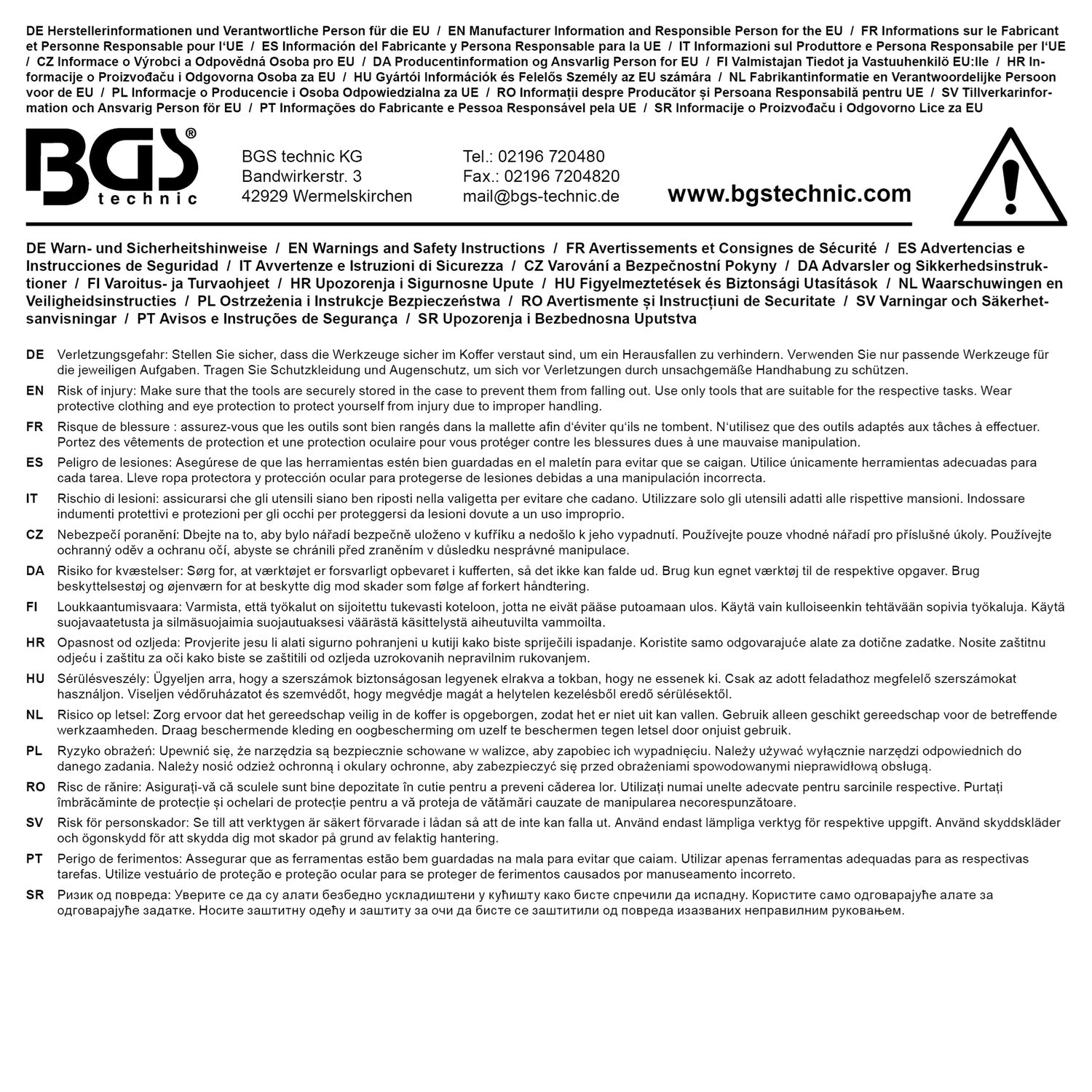 BGS 80018 Fachteiler für Systemkoffer Größe L Zubehör Leerkoffer