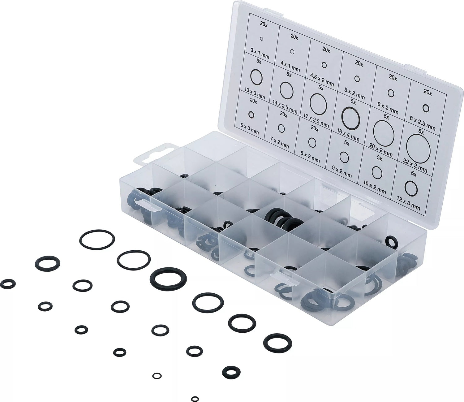 BGS 8044 Sortiment O-Ring Dichtungsringe Ø3-22 mm  225 teilig