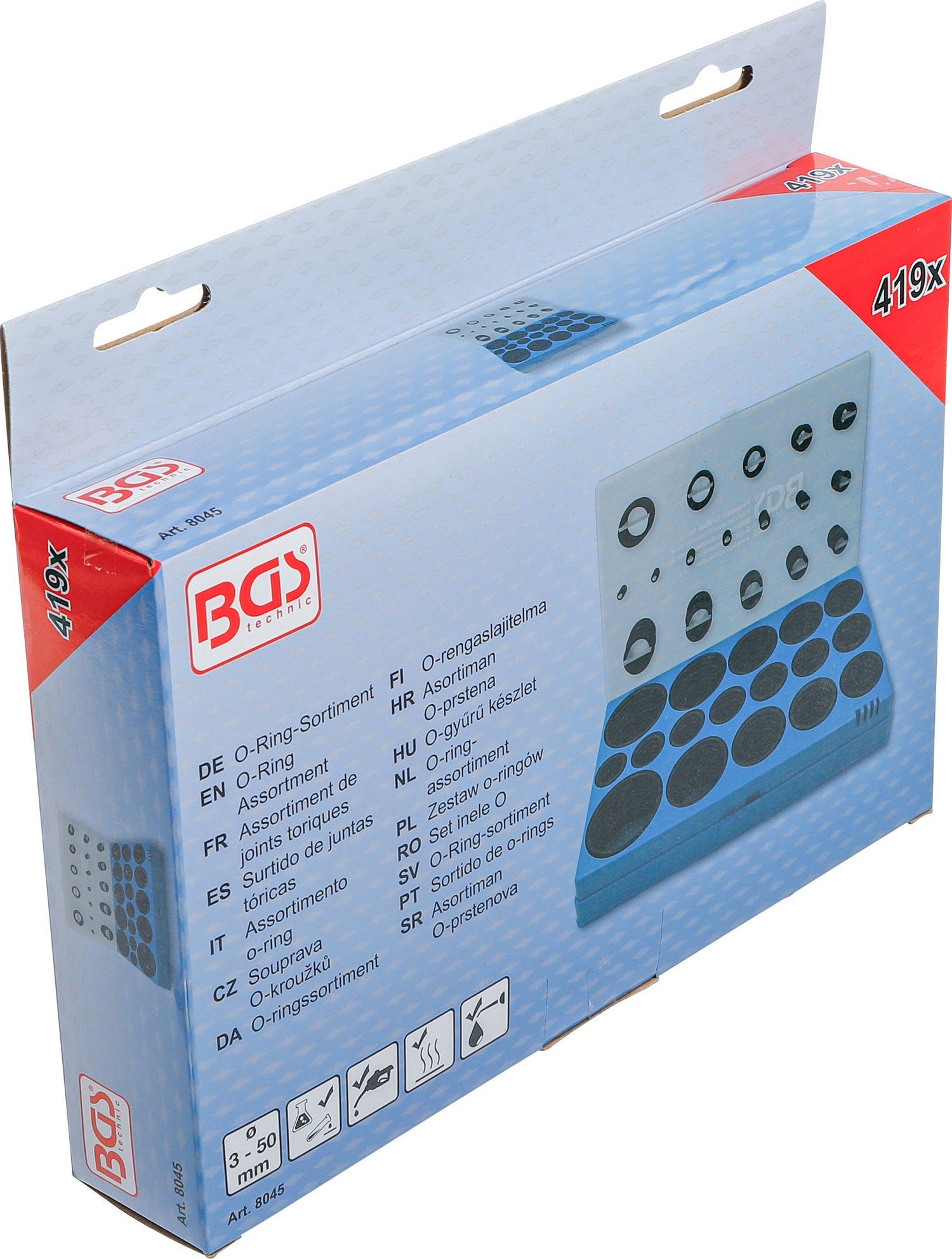 BGS 8045 Sortiment O-Ringe / Dichtungsringe 419 teilig, metrisch NBR
