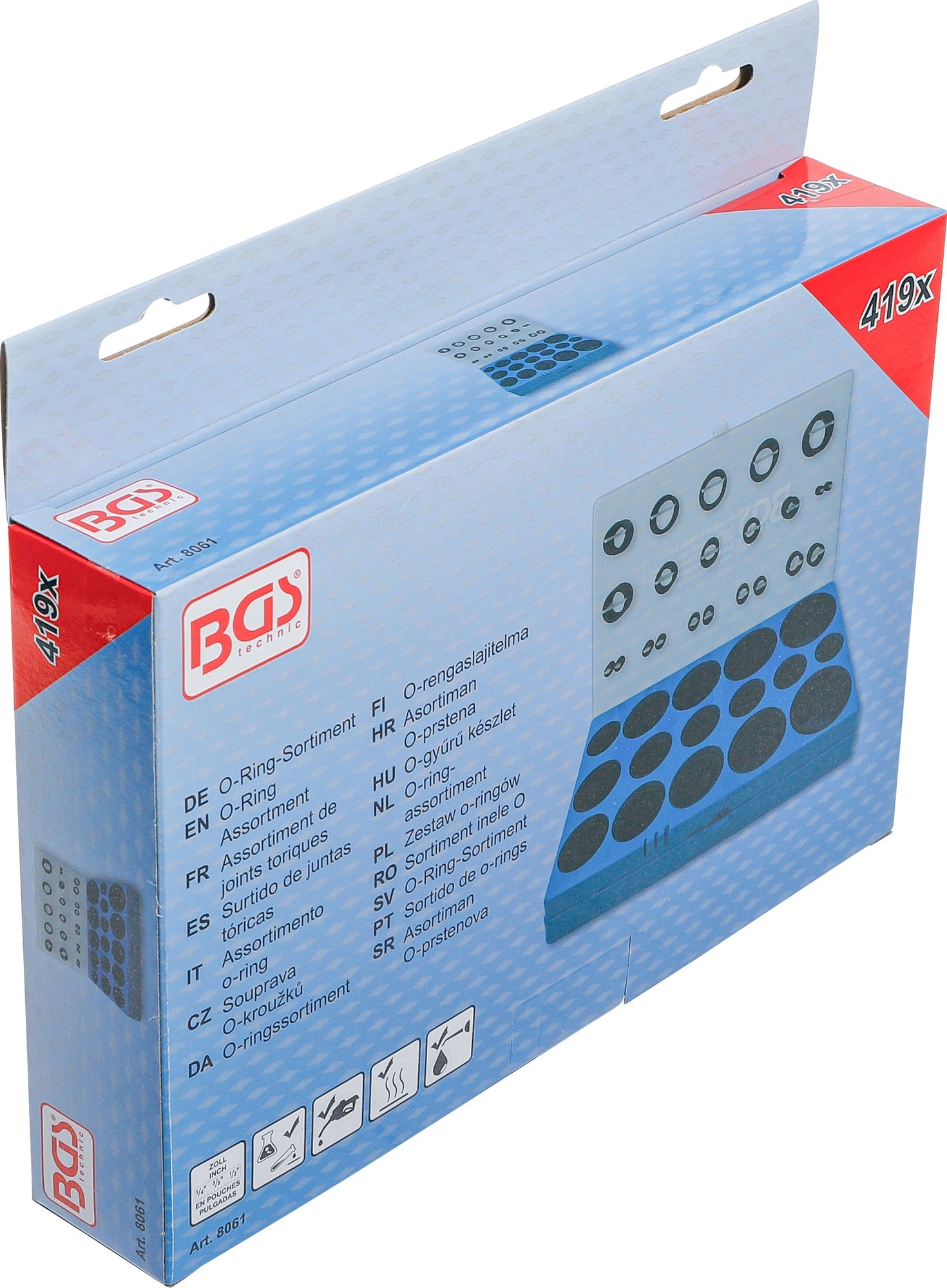 BGS 8061 Sortiment O-Ringe / Dichtungsringe 419teilig ZOLL Ausführung