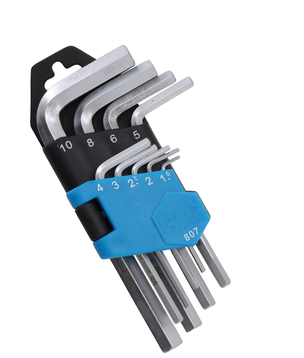 BGS 807 Satz Winkelschlüssel kurz Innensechskant 1,5 - 10mm 9 teilig