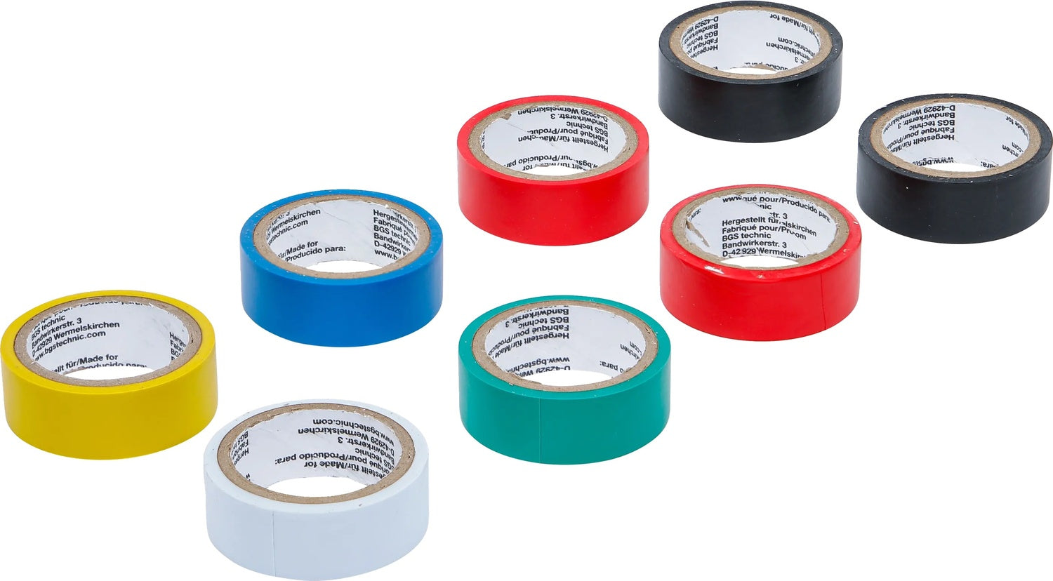 BGS DIY 80838 Sortiment COLOR Multi Klebeband Länge 3 Meter 8 Rollen / Packung