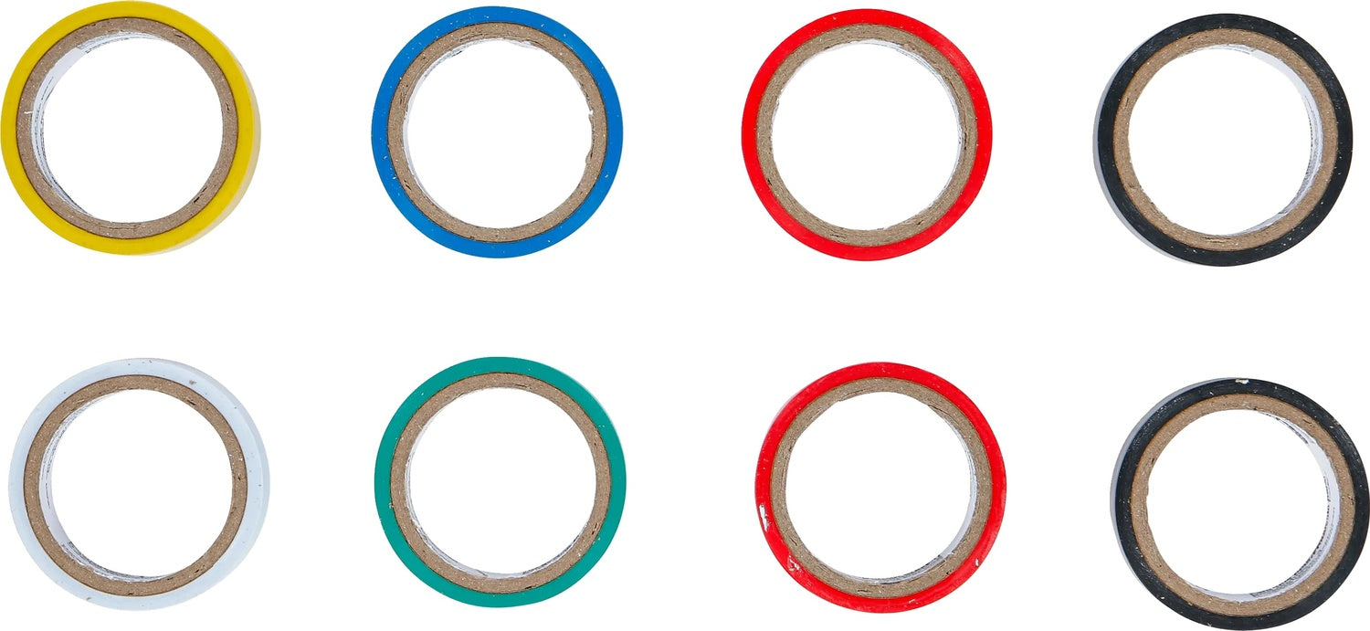 BGS DIY 80838 Sortiment COLOR Multi Klebeband Länge 3 Meter 8 Rollen / Packung