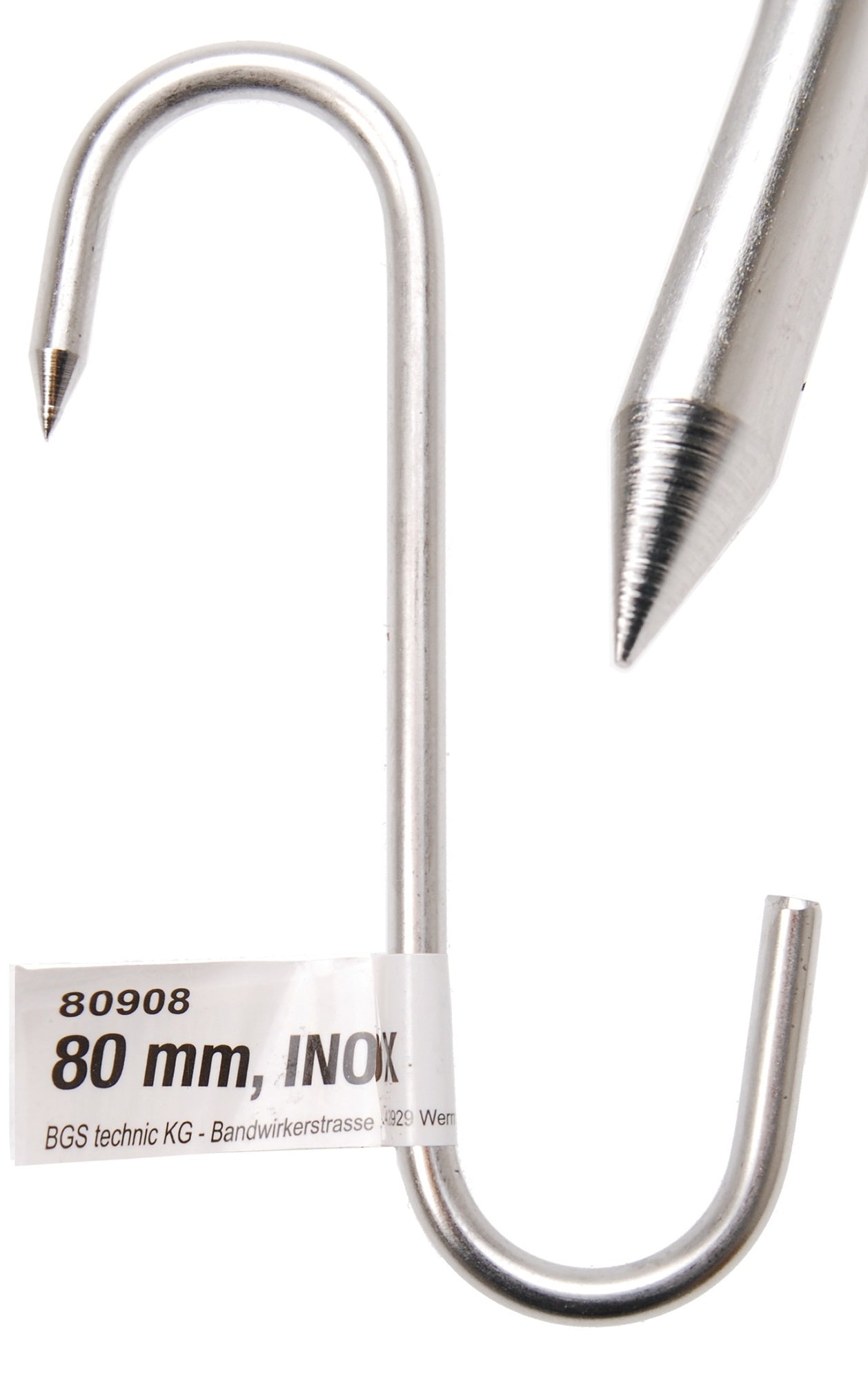 BGS DIY 80908 Fleischerhaken Metzgerhaken INOX 80mm