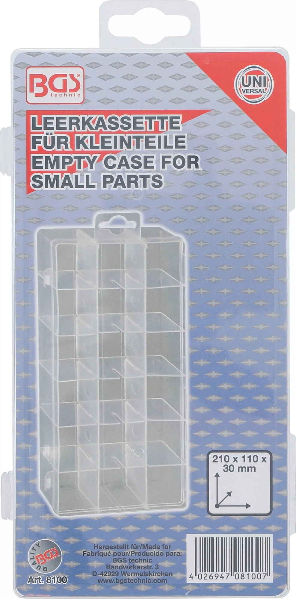 BGS 8100 Leerkassette für Kleinteile Aufbewahrungsbox leer