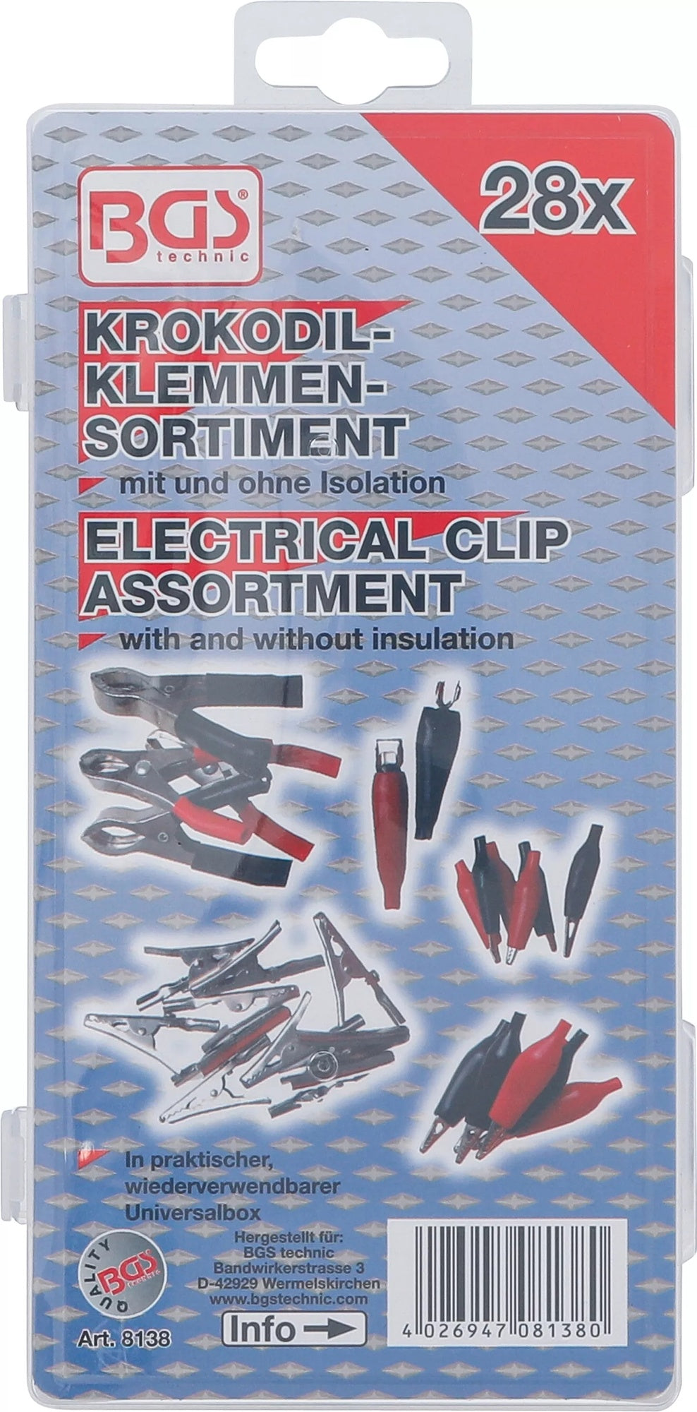 BGS 8138 Sortiment Krokodilklemmen 28 teilig