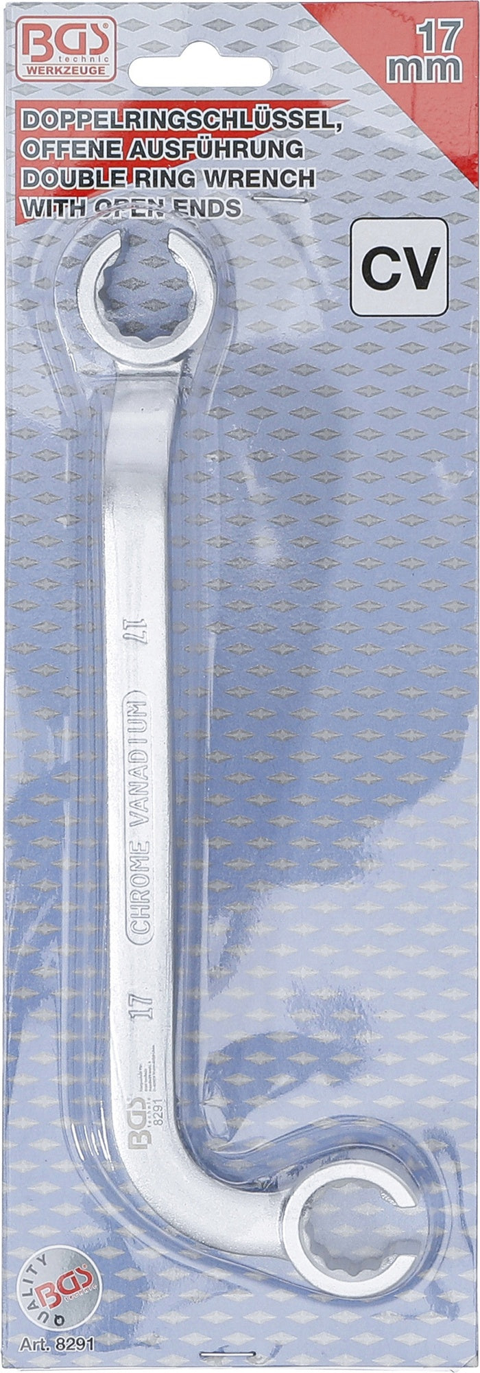 BGS 8291 Doppelringschlüssel offen für Diesel Einspritzleitungen SW 17mm