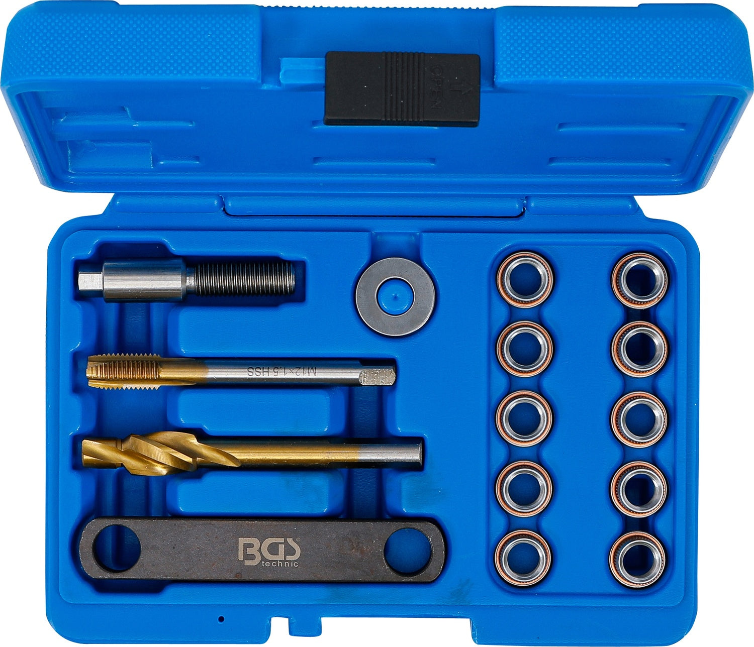 BGS 8408 Satz Gewindereparatur für Bremssattel Führungsbolzen M12 x 1,5 VAG VW Audi Seat Skoda