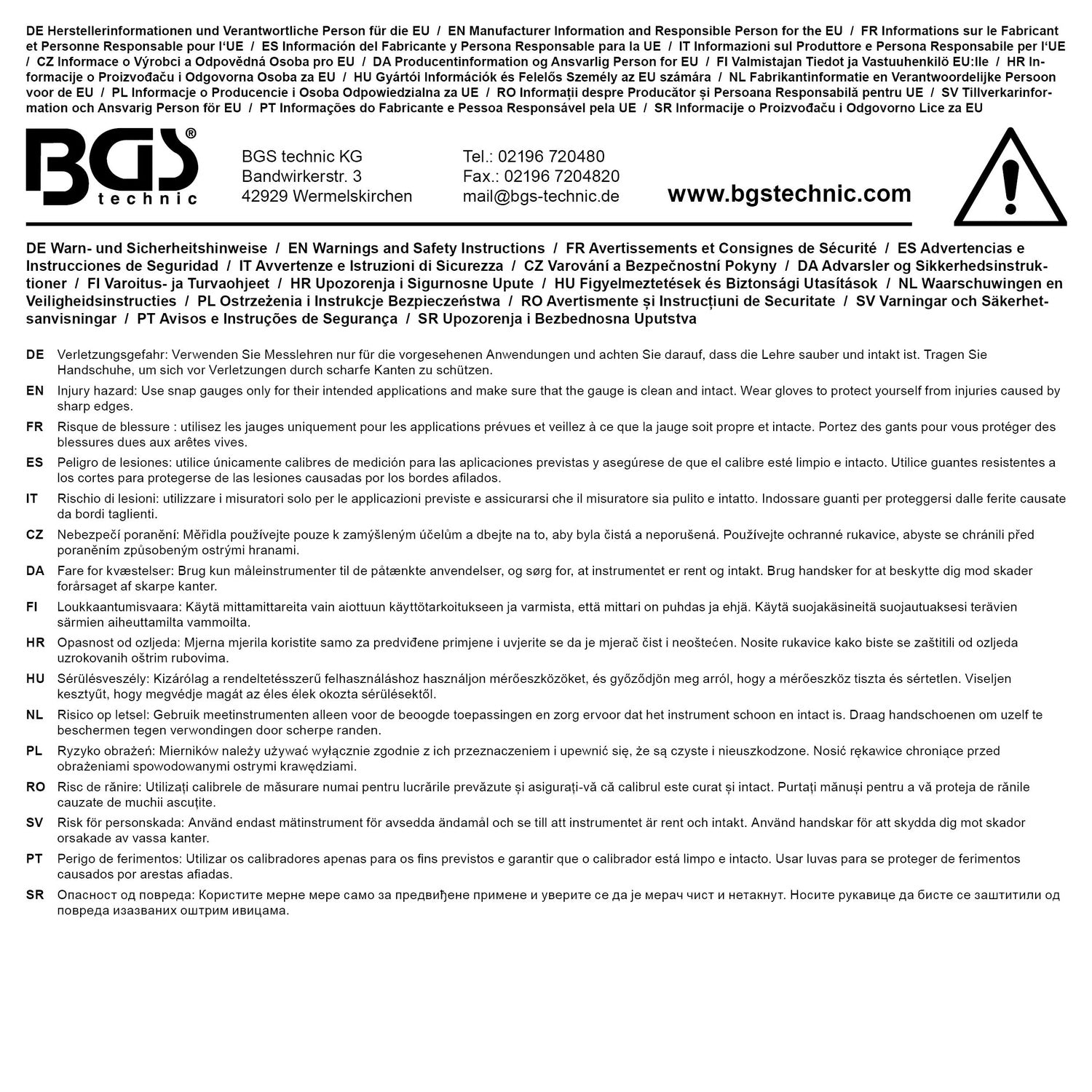 BGS 8427 Digital Bügelmessschraube Messbereich 0 - 25mm