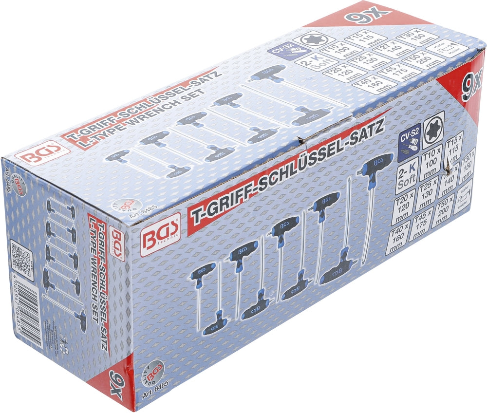 BGS 8485 Satz T-Griff Schlüssel mit T-Profil (für Torx) T10 - T50 9 teilig