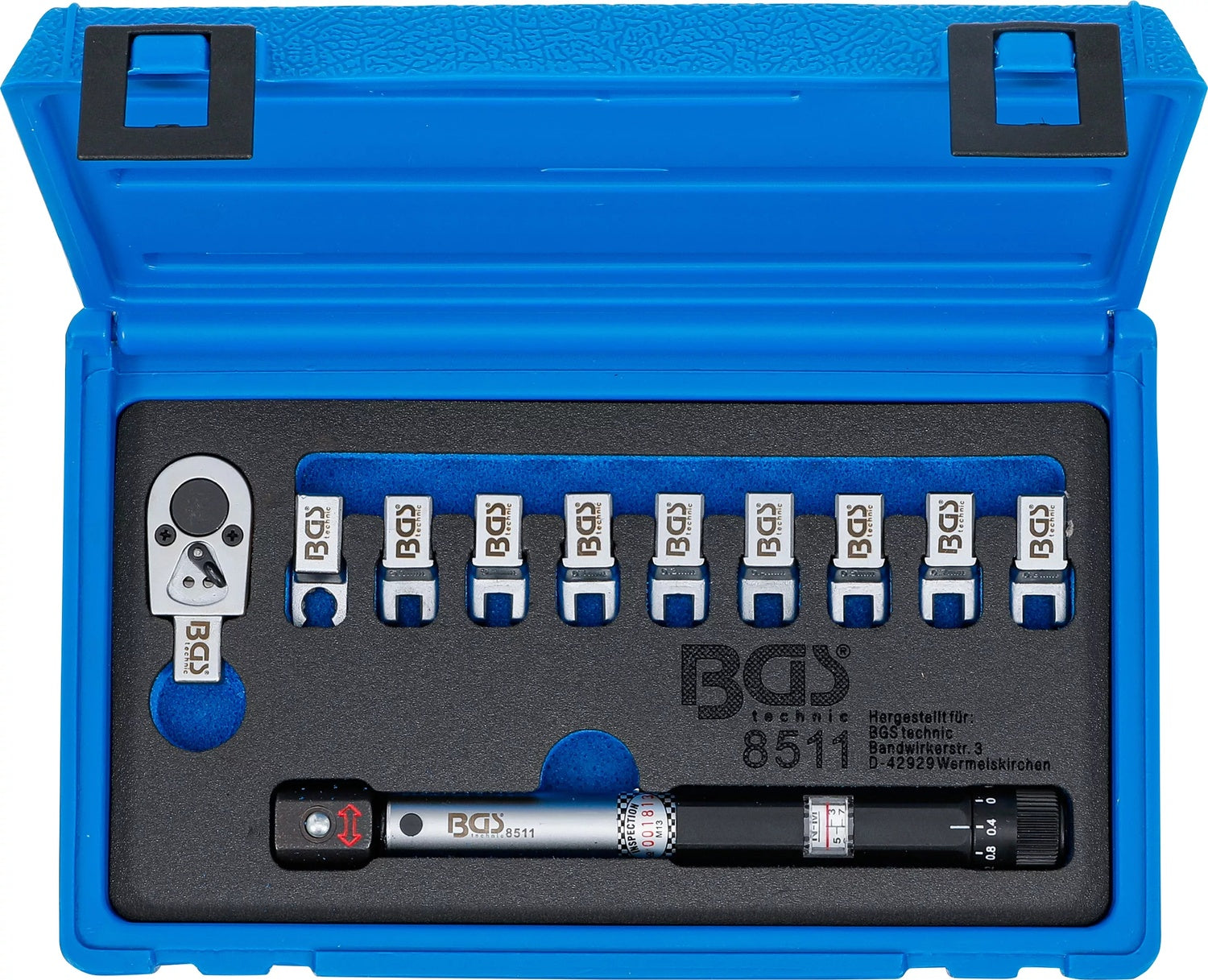 BGS 8511 Drehmomentschlüssel 3-19Nm speziell für Speichen mit austauschbaren Köpfen