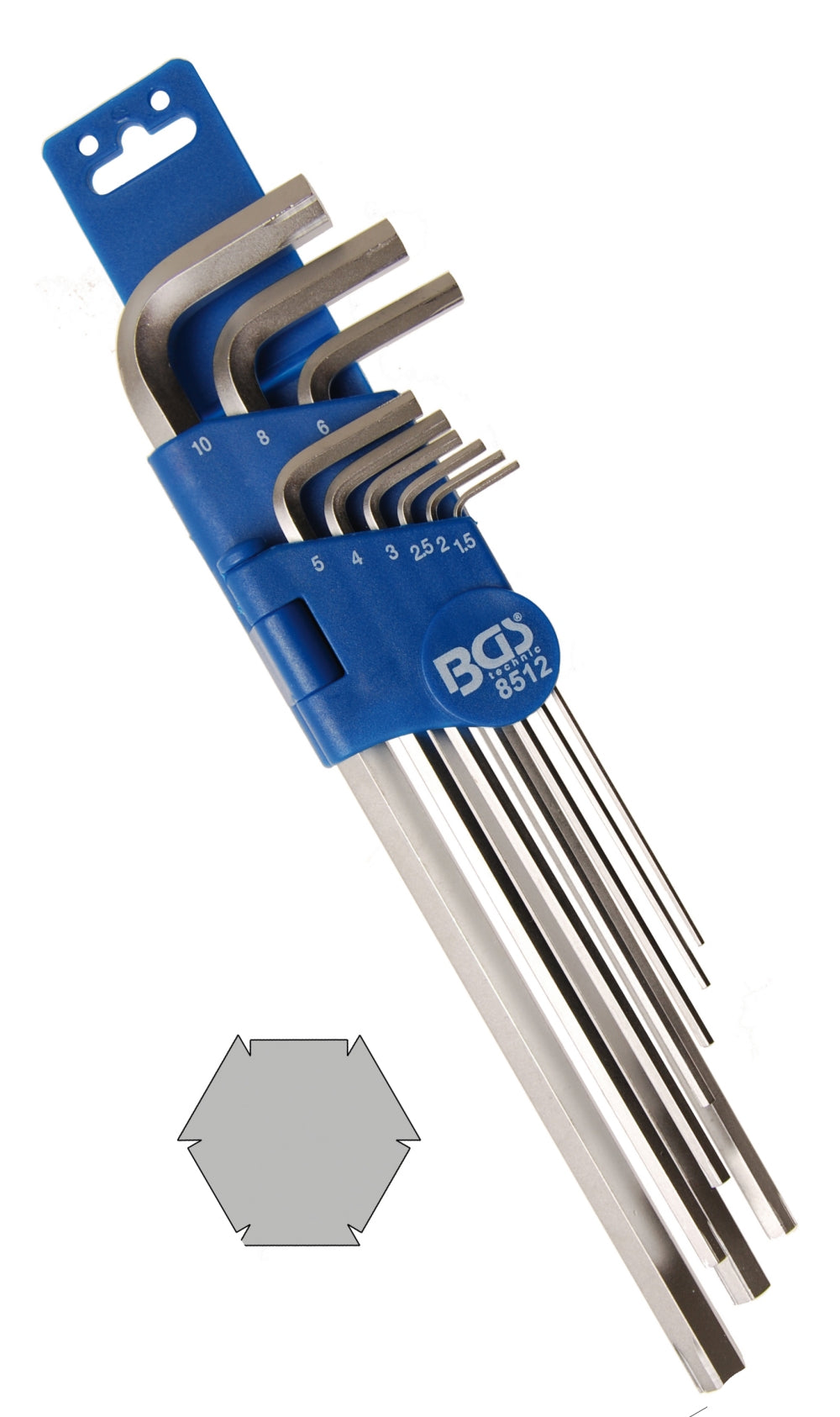 BGS 8512 Satz Spezial Winkelschlüssel Innensechskant 1,5 - 10mm 9 teilig