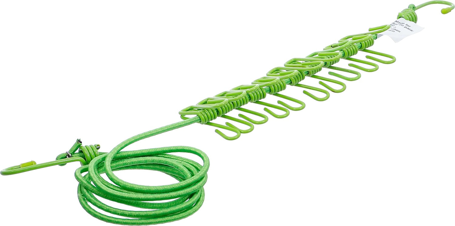 BGS DIY 85535 Wäscheleine flexibel 1,9 - 2,4m mit 10 Clips Wäscheklammern Wäscheleine