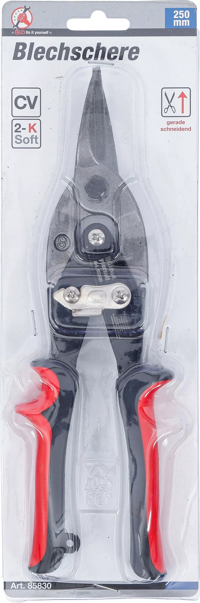 BGS DIY 85830 Blechschere gerade schneidend Länge 250mm