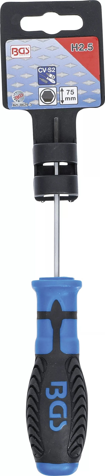 BGS 8629-3 Schraubendreher Abtrieb Innensechskant 2,5mm Klingenlänge 75mm