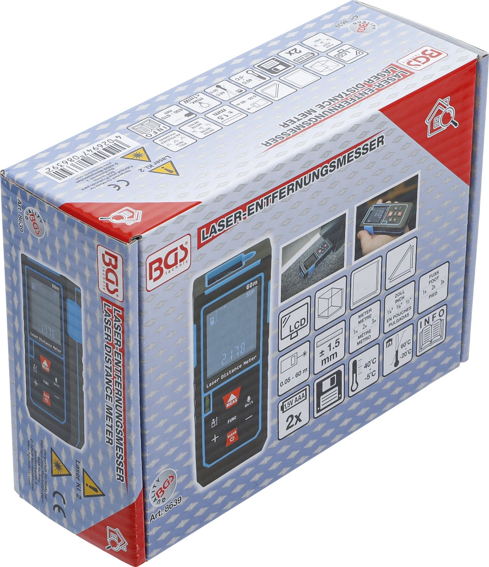 BGS 8639 Laser Entfernungsmesser Meßbereich 0,05-60 Meter