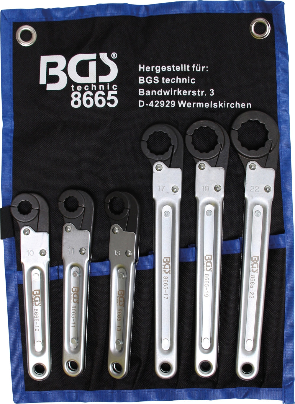 BGS 8665 Satz Knarren Ringschlüssel Leitungsratschenschlüssel 6 teilig