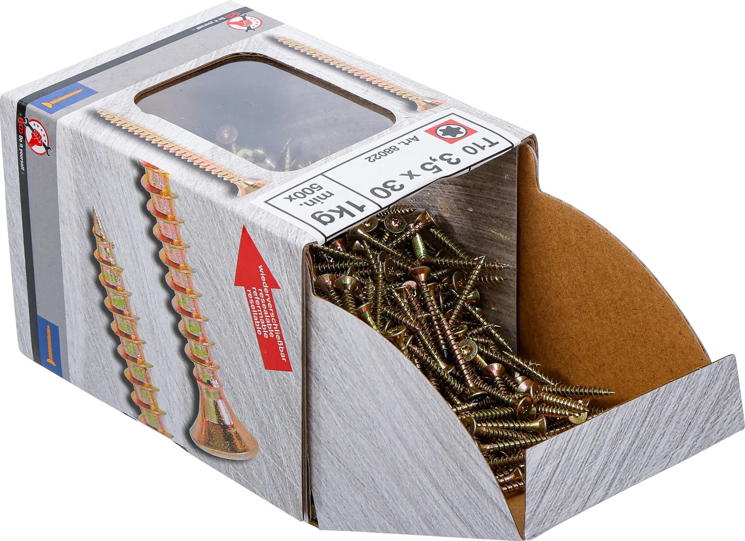 BGS DIY 88022 Mehrzweckschrauben T-Profil (für Torx) T10 3,5 x 30mm 500 Stück 1kg