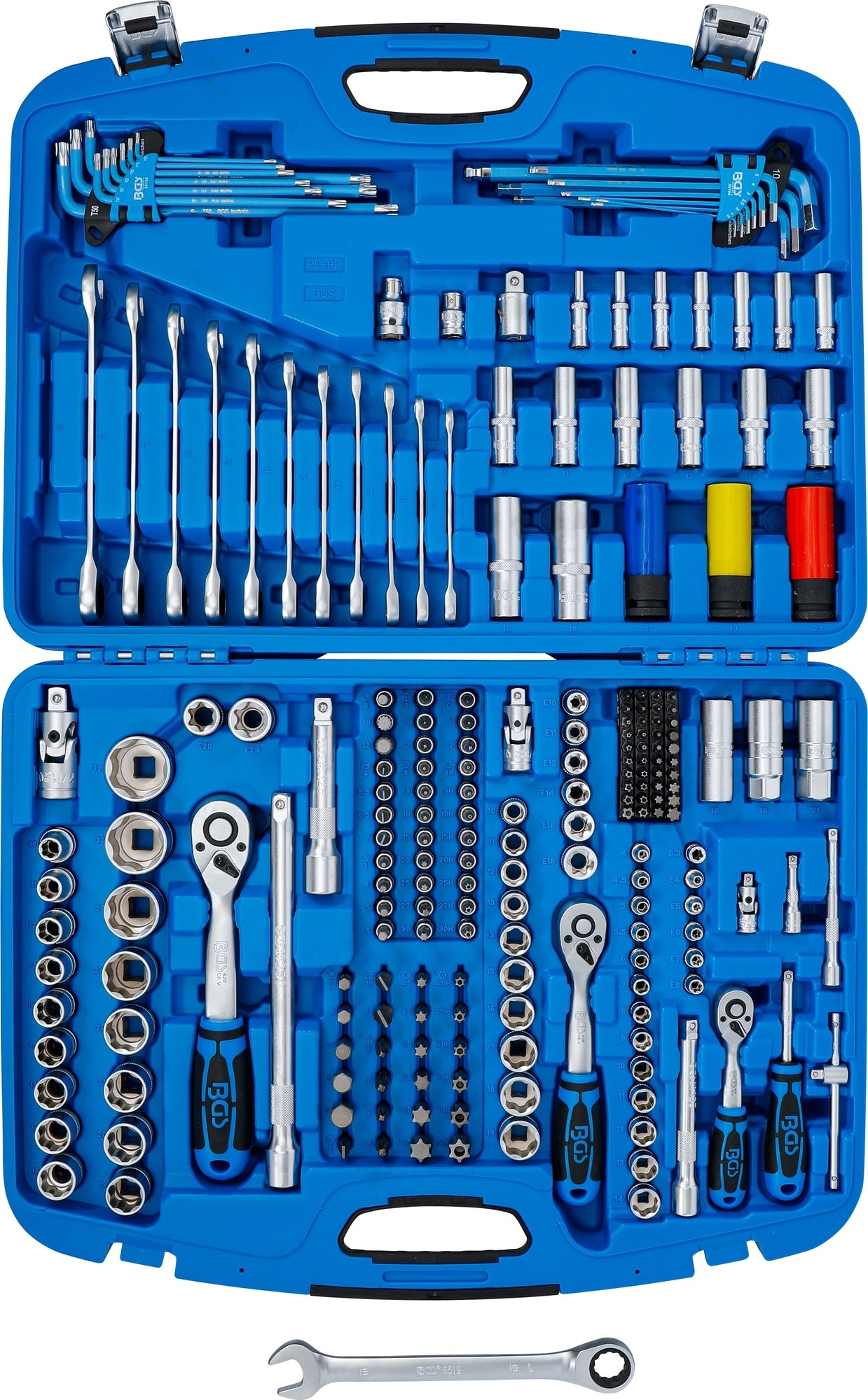 BGS 8820 Satz Steckschlüssel Wellenprofil Anrieb 6,3mm (1/4") & 10mm (3/8") & 12,5mm (1/2") 218 teilig