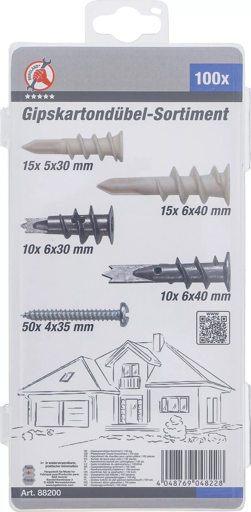 BGS DIY 88200 Sortiment Gipskartondübel