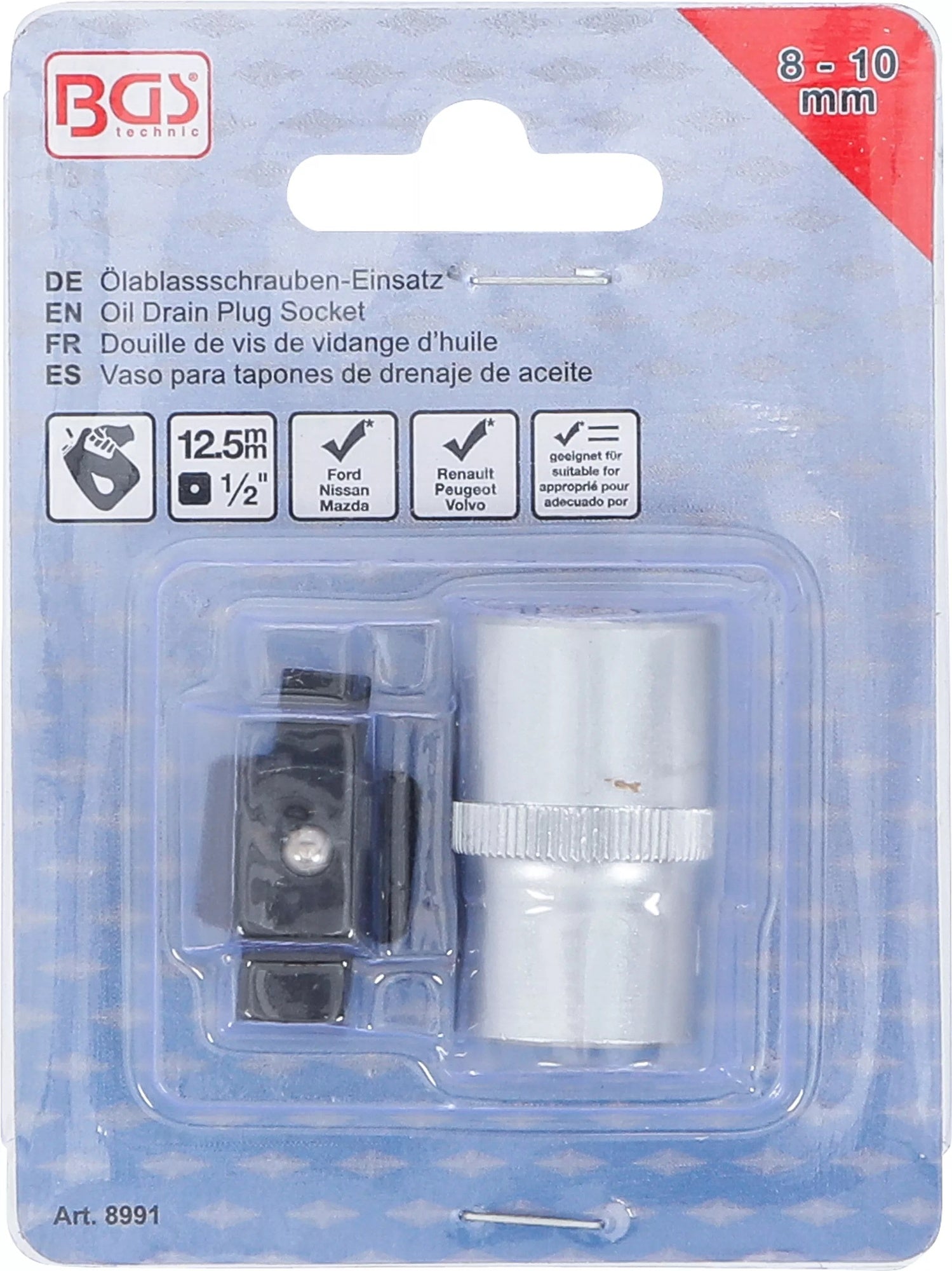 BGS 8991 Einsatz für Ölablassschrauben Vierkant 8mm 10mm
