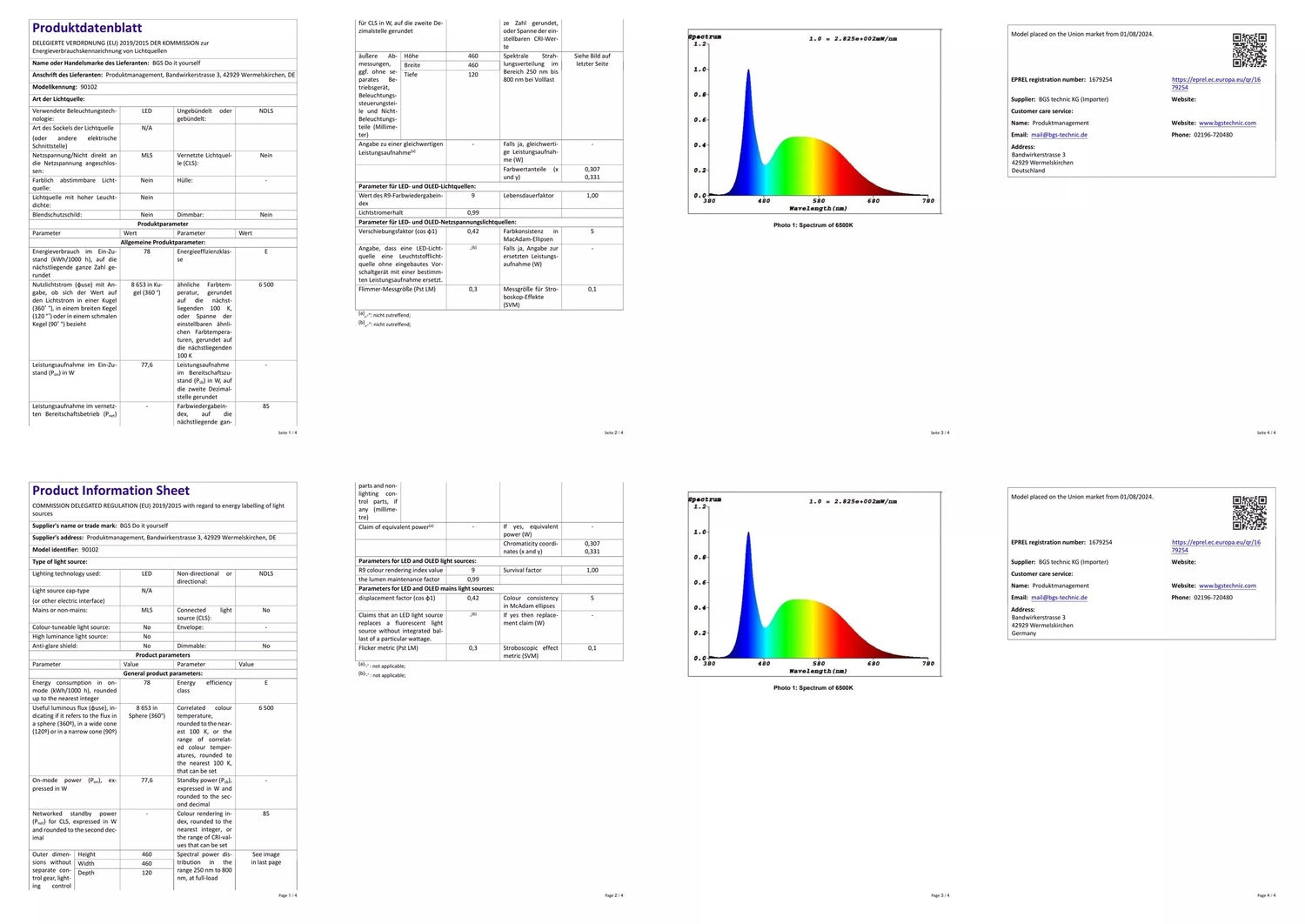 BGS DIY 90102 LED Garagenleuchte 180 Watt Beleuchtung Garage Werkstatt