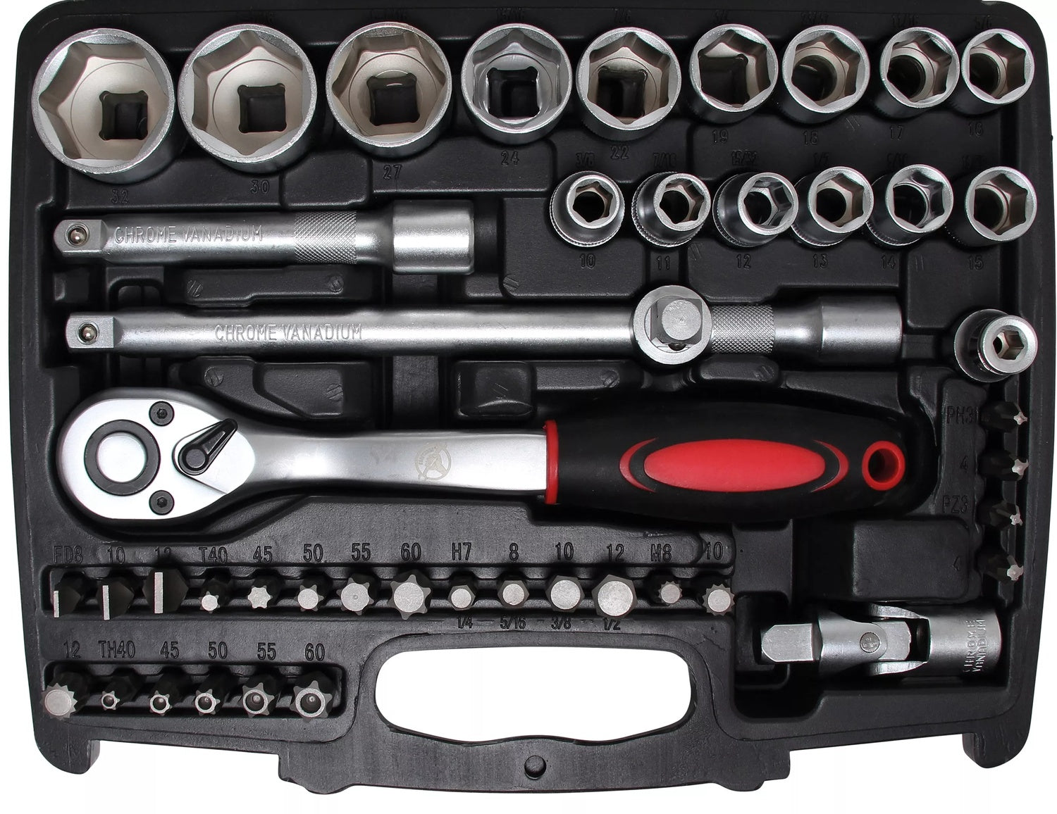 BGS 9191 Satz Steckschlüssel Antrieb 6,3mm (1/4") 12,5mm (1/2") 174 teilig