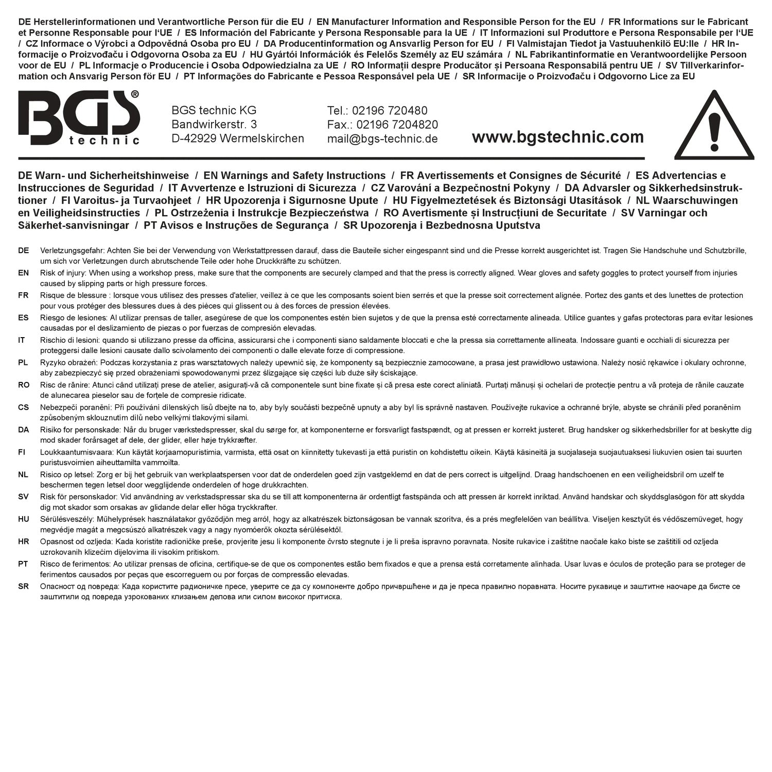 BGS 9246-2 Ersatz Hydraulikzylinder für Artikel 9246