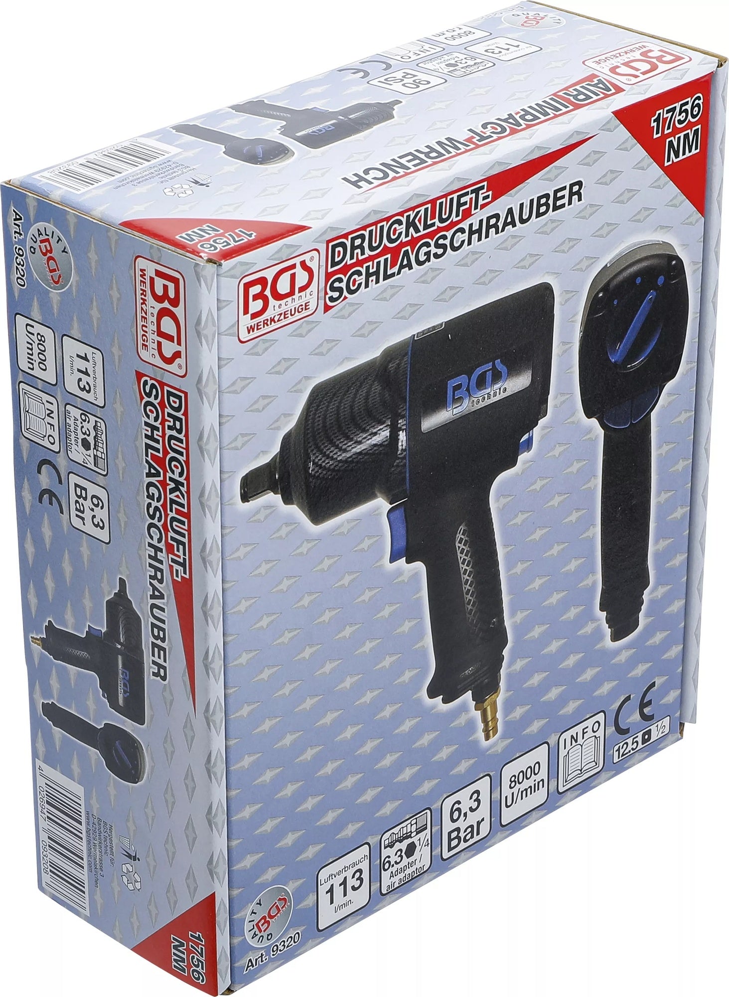 BGS 9320 Druckluft Schlagschrauber 12,5mm (1/2") 1756Nm
