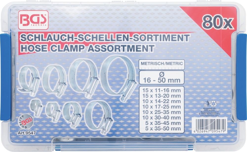 BGS 9547 Sortiment Schlauchklemmen 80 teilig