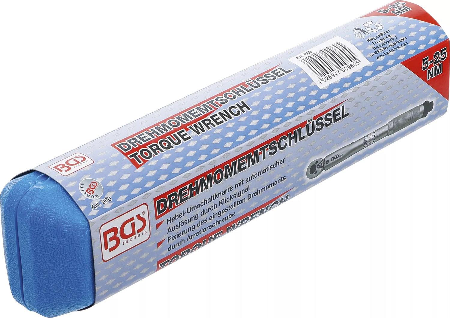 BGS 960 Drehmomentschlüssel Meßbereich 5-25Nm Abtrieb Außenvierkant 6,3mm (1/4")