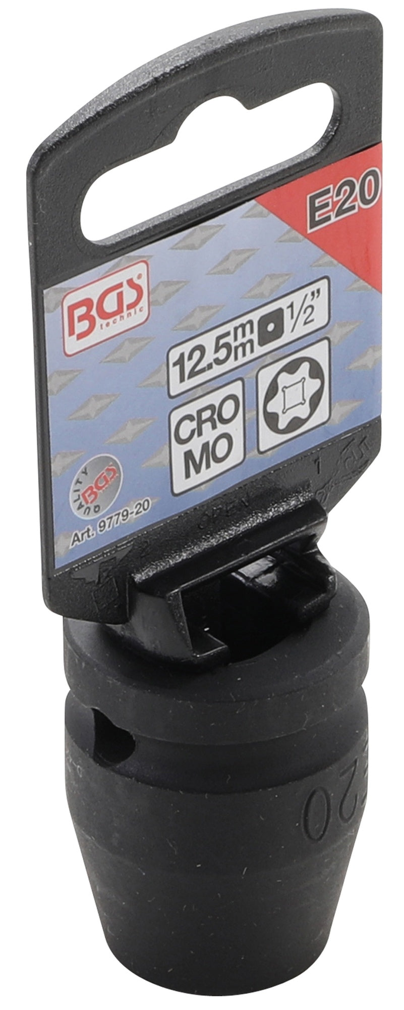 BGS 9779-20 Impact Nuss / Krafteinsatz E-Profil SW E20 Antrieb 12,5mm (1/2") für Schlagschrauber geeignet