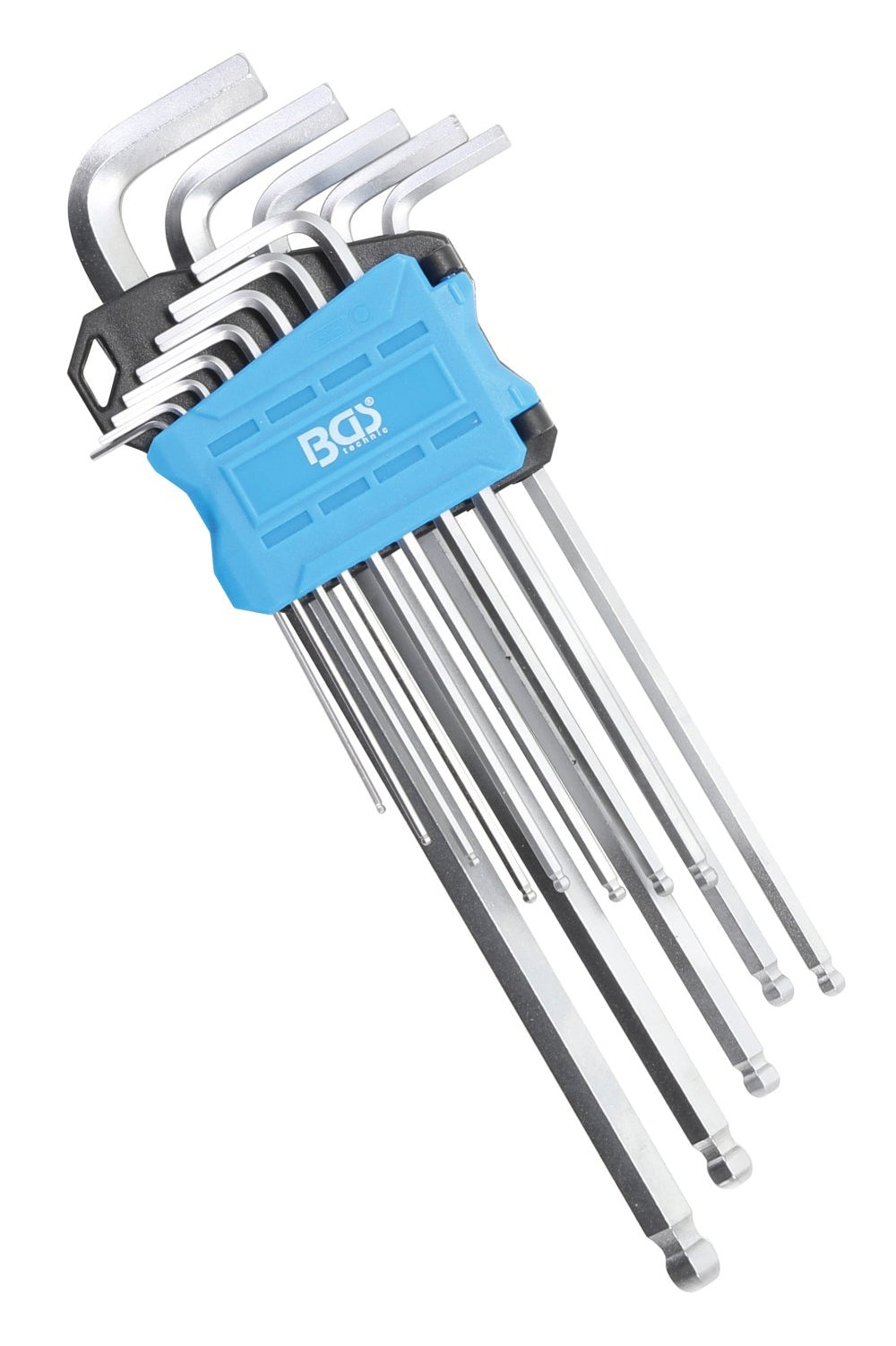 BGS 9801 Satz Winkelschlüssel extra lang Innensechskant / Innensechskant mit Kugelkopf Zollgrößen 13 teilig