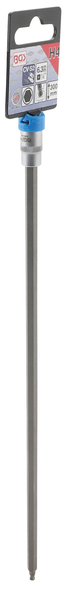 BGS 9833 Biteinsatz Innensechskant mit Kugelkopf 4mm HX4 Länge 300mm Antrieb 6,3mm (1/4")