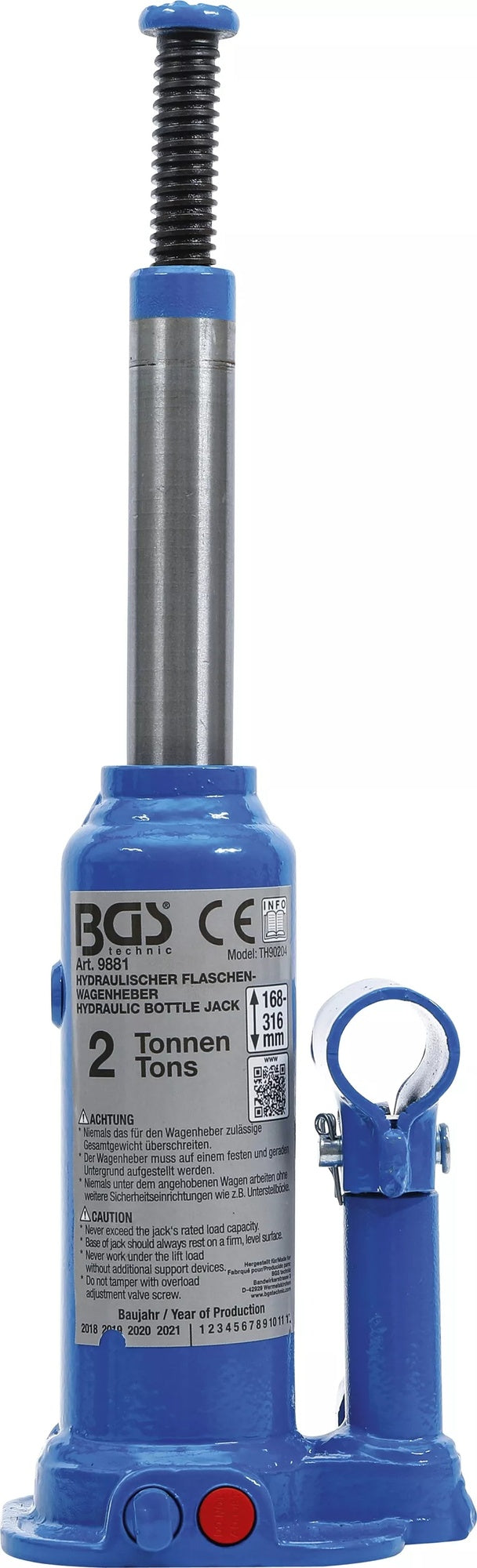 BGS 9881 Hydraulischer Wagenheber Flaschenheber für hohe Fahrzeuggewichte 2t