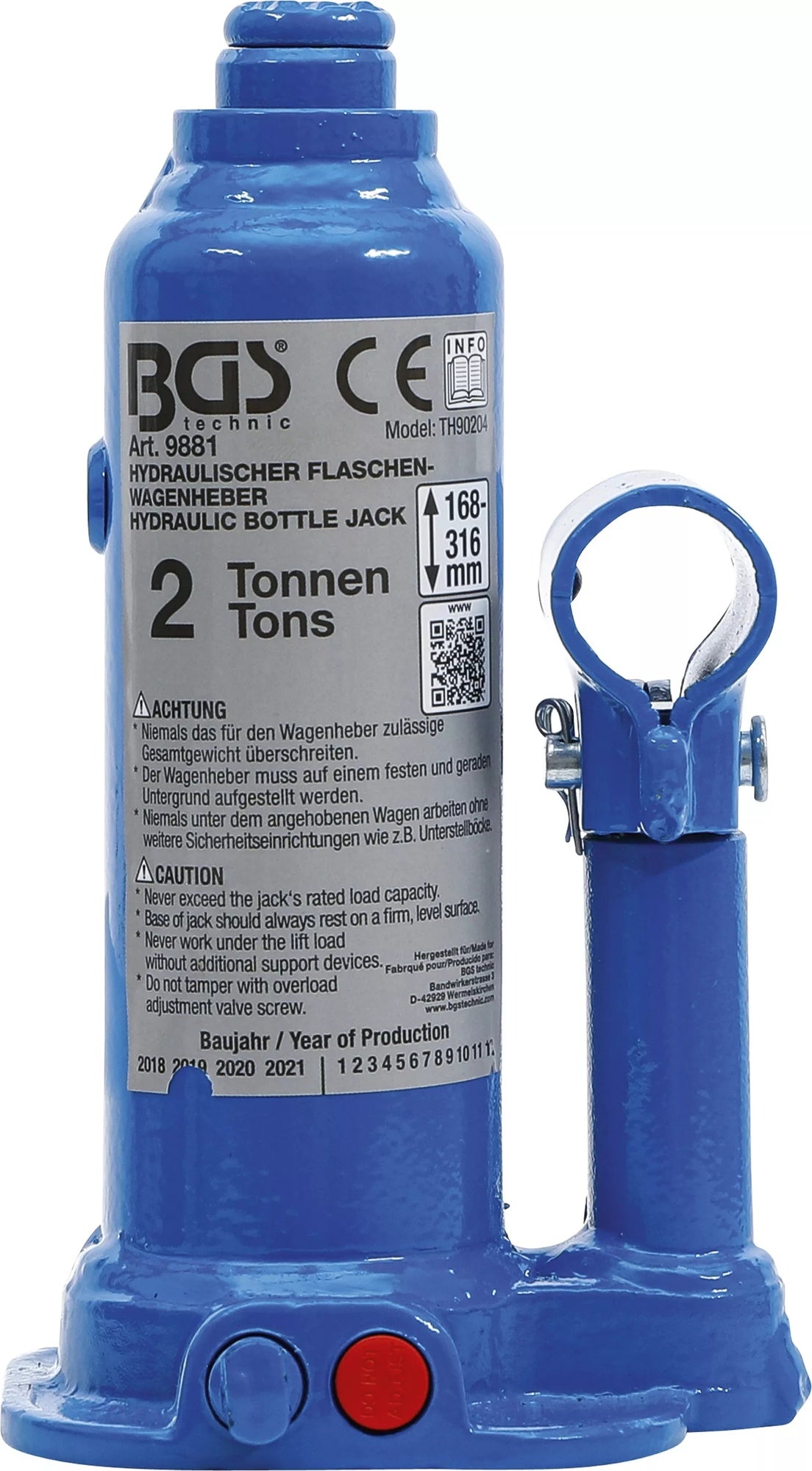BGS 9881 Hydraulischer Wagenheber Flaschenheber für hohe Fahrzeuggewichte 2t