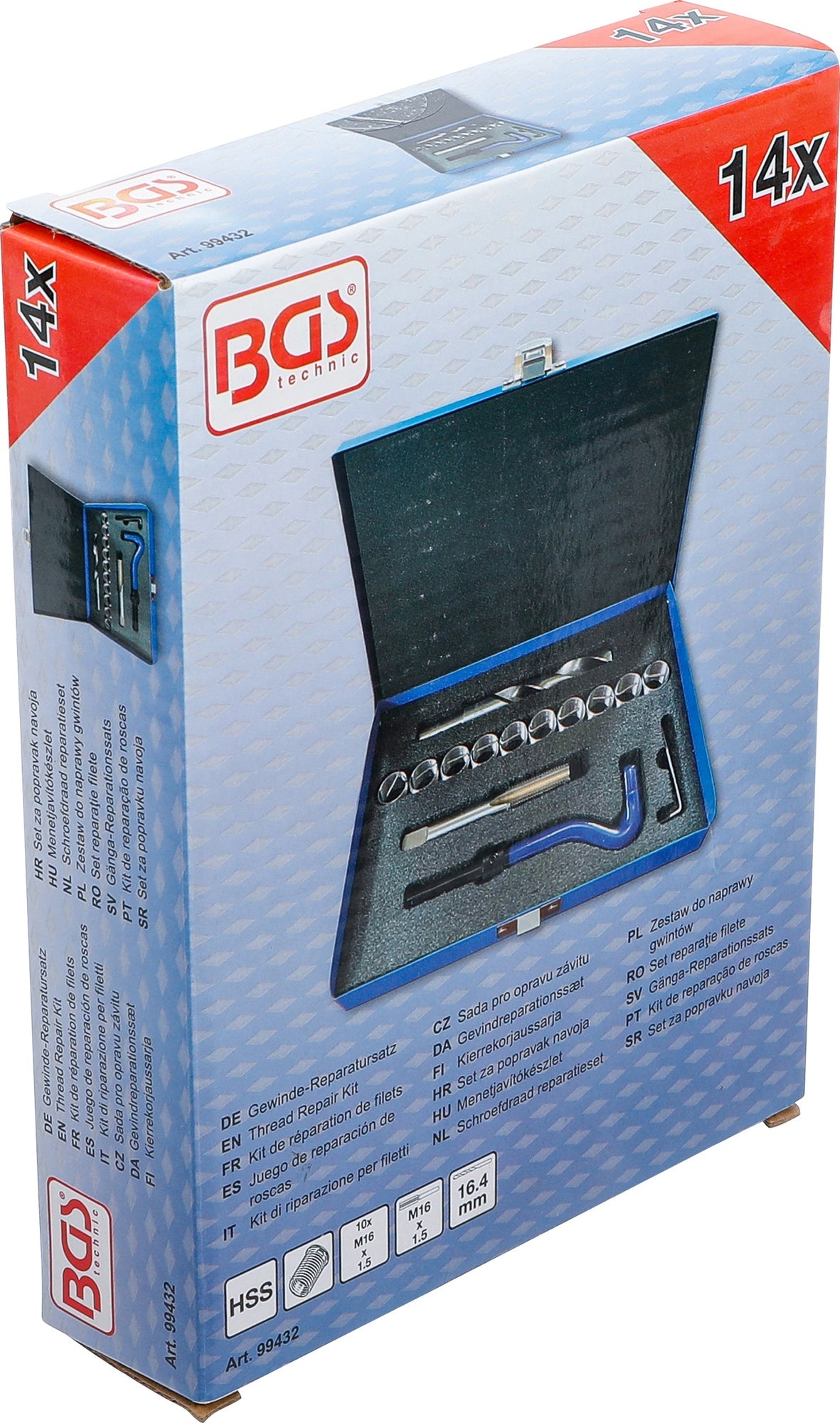 BGS 99432 Reparatursatz für Gewinde M16 x 1,5 14 teilig