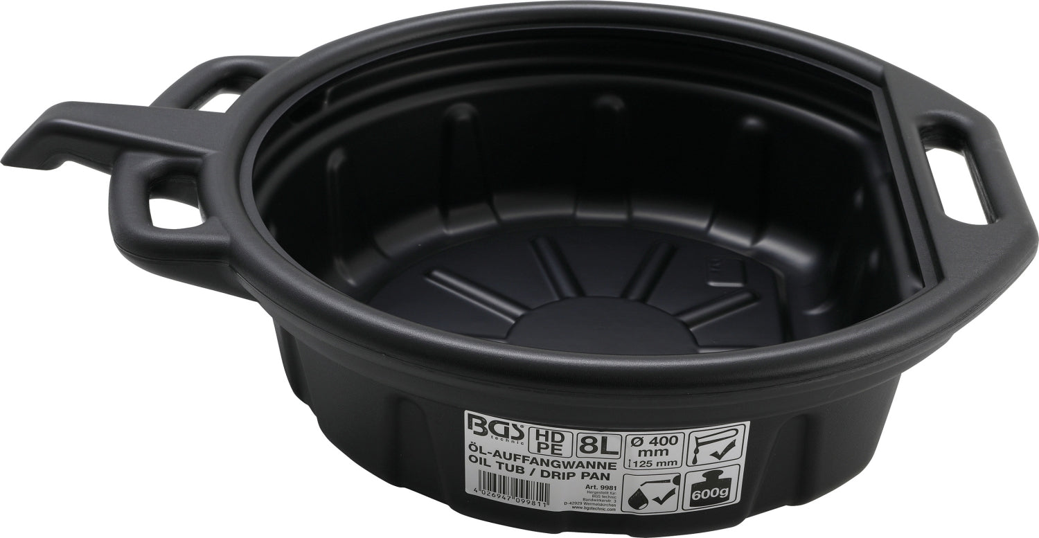 BGS 9981 Ölauffangwanne 8 Liter mit Ausgießer für Ölwechsel