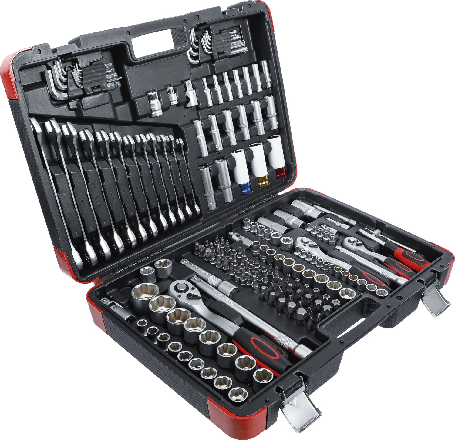 BGS DIY 15217 Satz Steckschlüssel Antrieb 6,3mm (1/4") & 10mm (3/8") & 12,5mm (1/2") 176 teilig