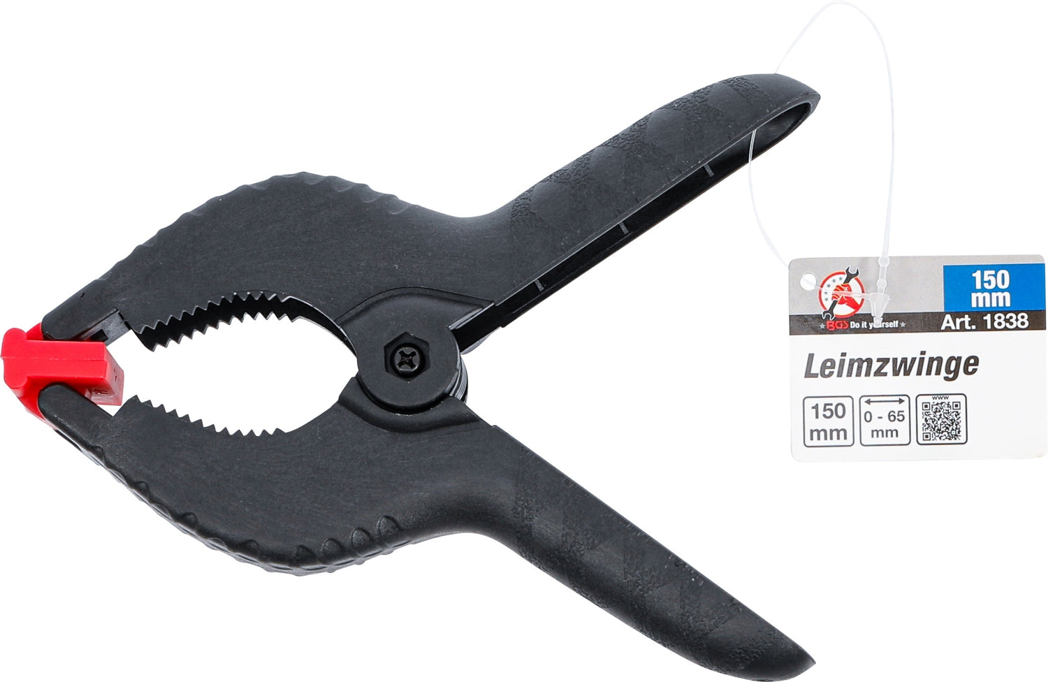 BGS DIY 1838 Leimzwinge Kunststoff Länge 150mm Spannbereich 0-65mm