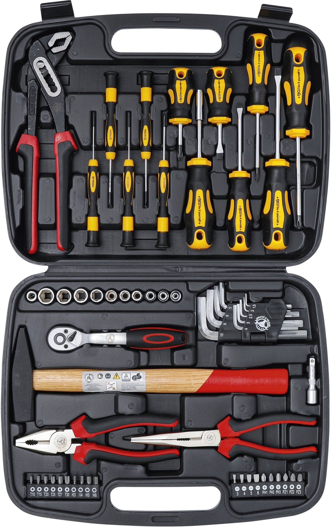 BGS DIY 2037 Werkzeugkoffer für Zuhause & Unterwegs Heim PkW 58 teilig