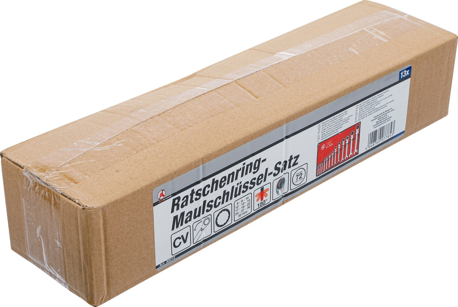 BGS DIY 30012 Satz Ratschenringmaulschlüssel flexible Köpfe SW 8 - 32mm metrisch