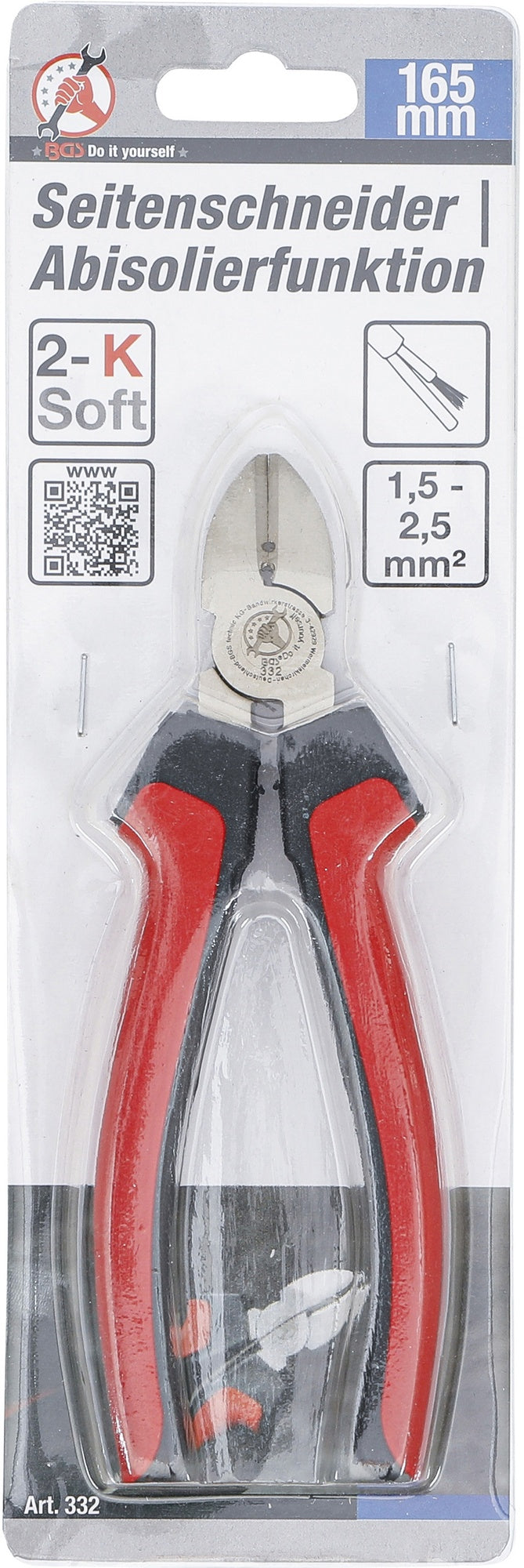BGS DIY 332 Seitenschneider mit Abisolierfunktion Länge 165mm