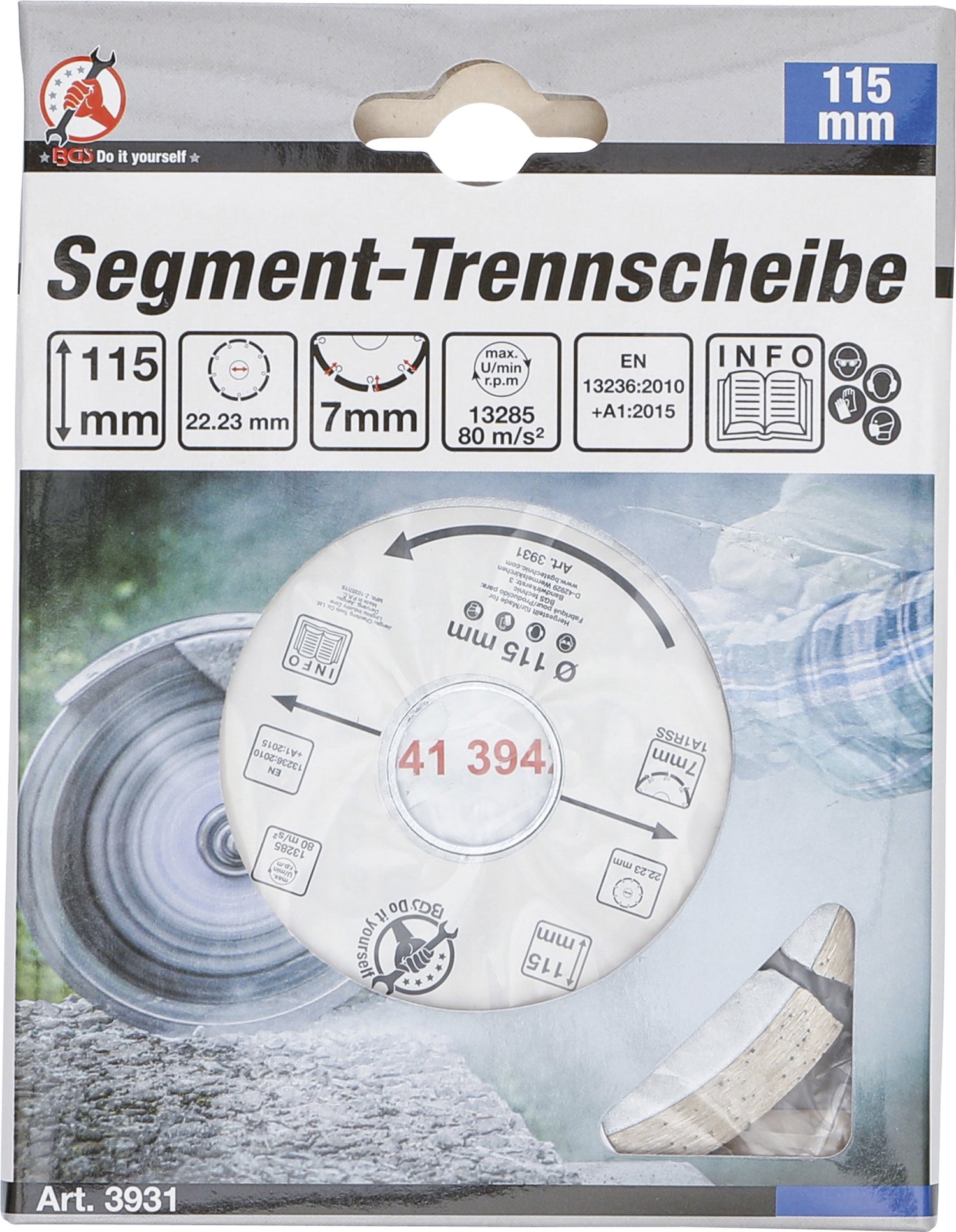BGS DIY 3931 Segment Trennscheibe Durchmesser Ø 115mm