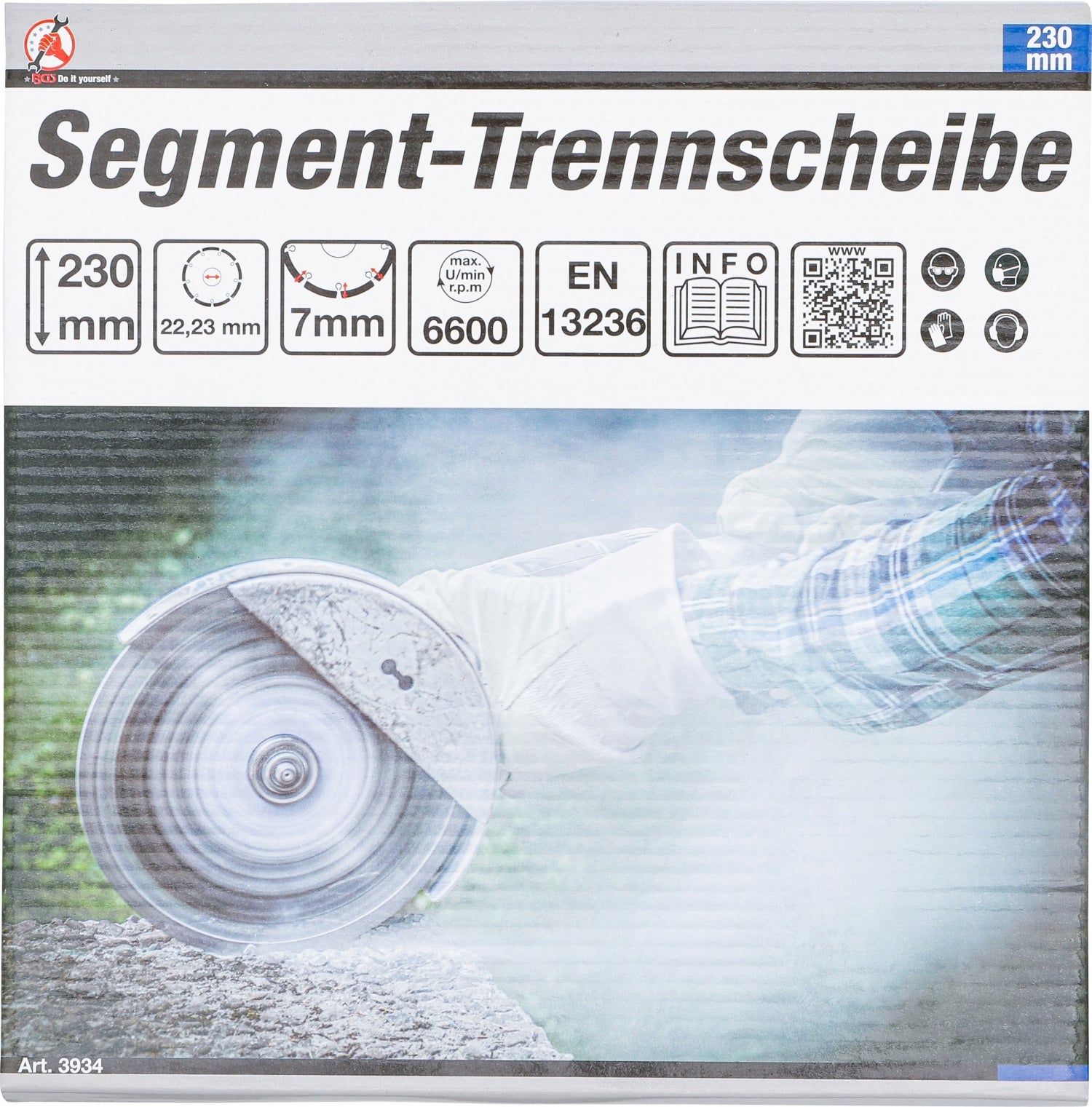 BGS DIY 3934 Segment Trennscheibe Bohrungs-Ø 22,2mm Durchmesser Ø 230mm