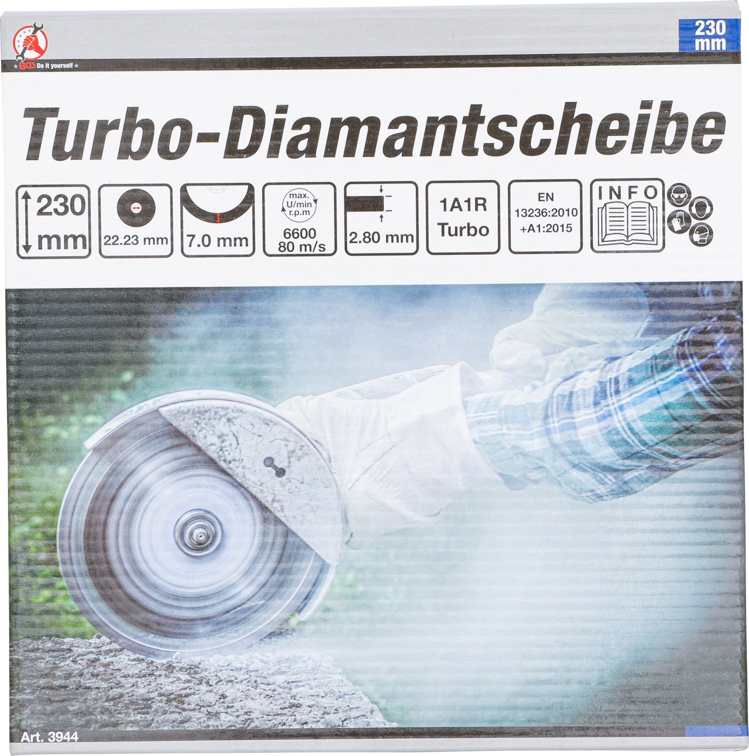 BGS DIY 3944 Turbo Trennscheibe Bohrungs-Ø 22,2mm Durchmesser Ø 230mm