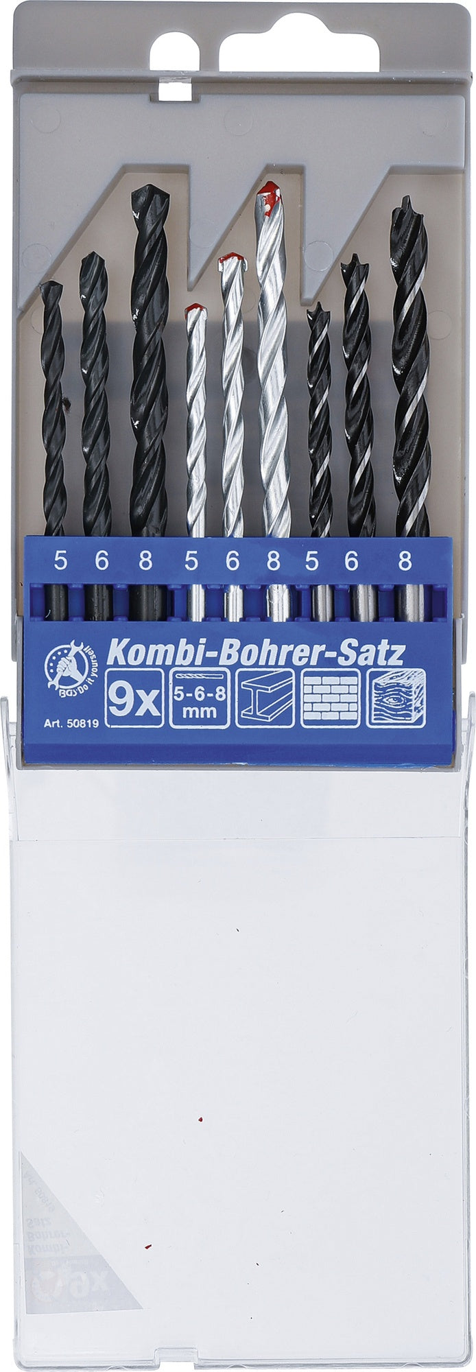 BGS DIY 50819 Kombi Satz Bohrer Ø5 - 8mm 9 teilig