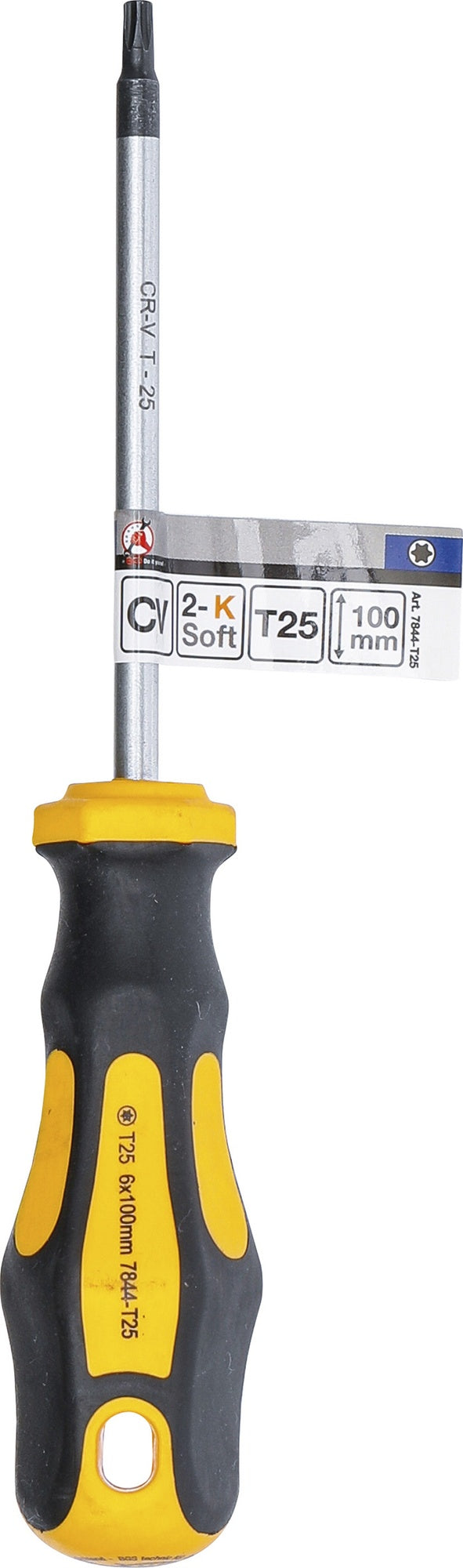 BGS DIY 7844-T25 Schraubendreher Abtrieb T-Profil (für Torx) T25 Klingenlänge 100mm