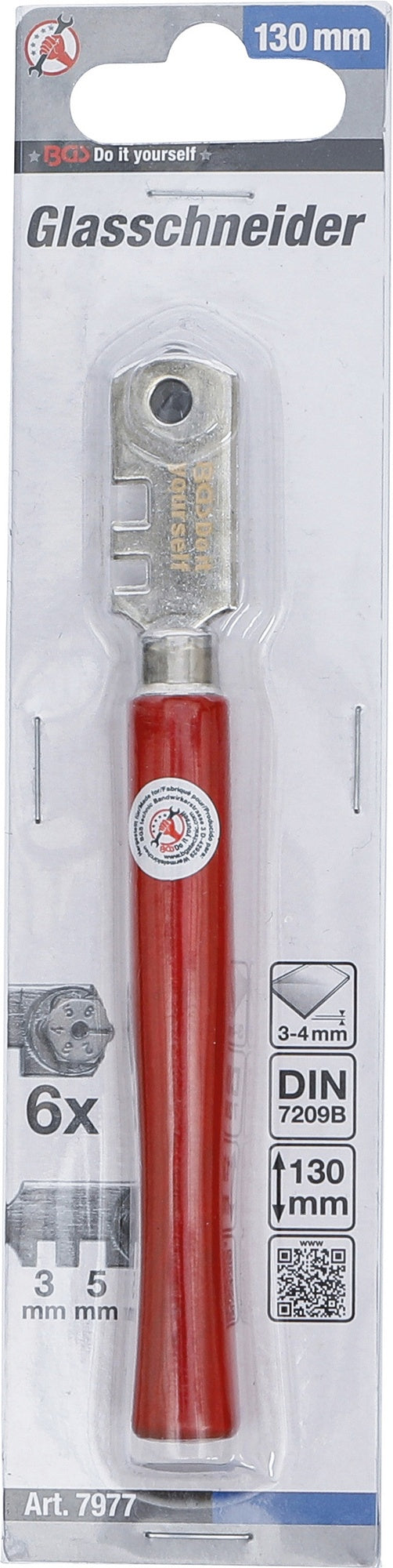 BGS DIY 7977 Glasschneider für Glasstärke 3 - 4mm Länge 130mm