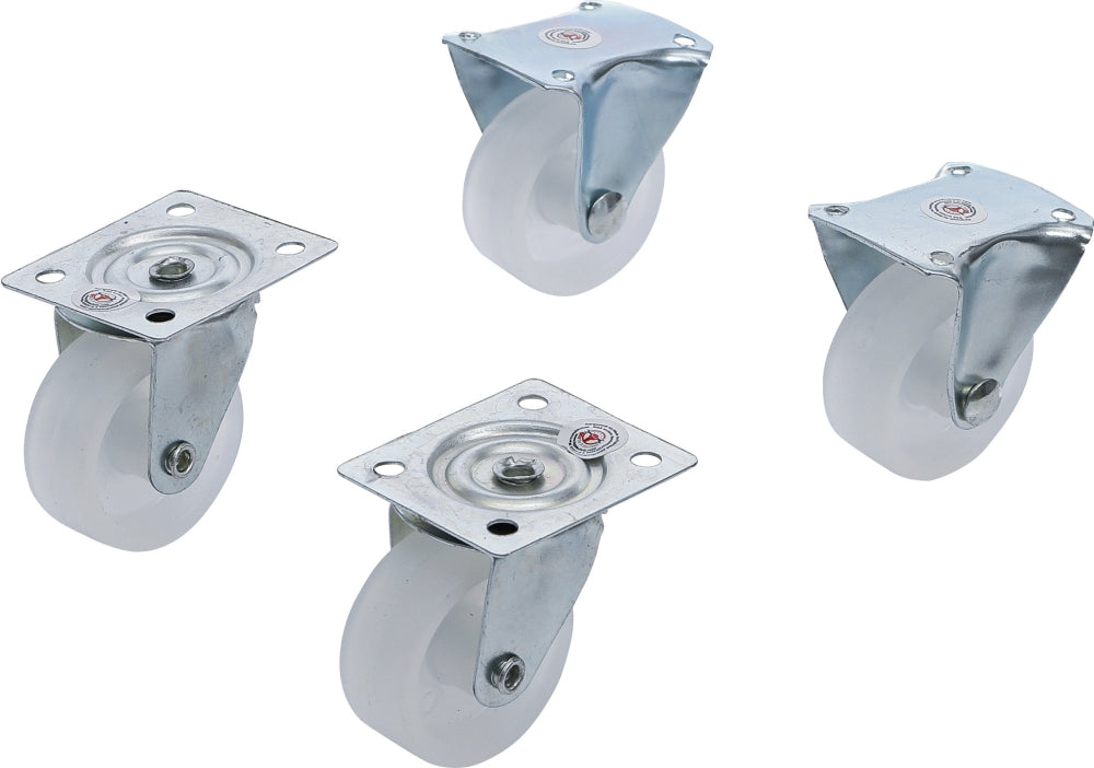 BGS DIY 80330 Satz Lenkrollen Bockrolle 40mm 4 teilig